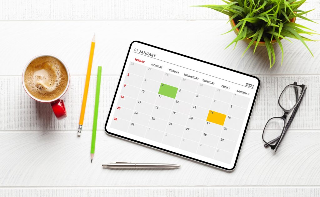 Calendrier réseaux sociaux